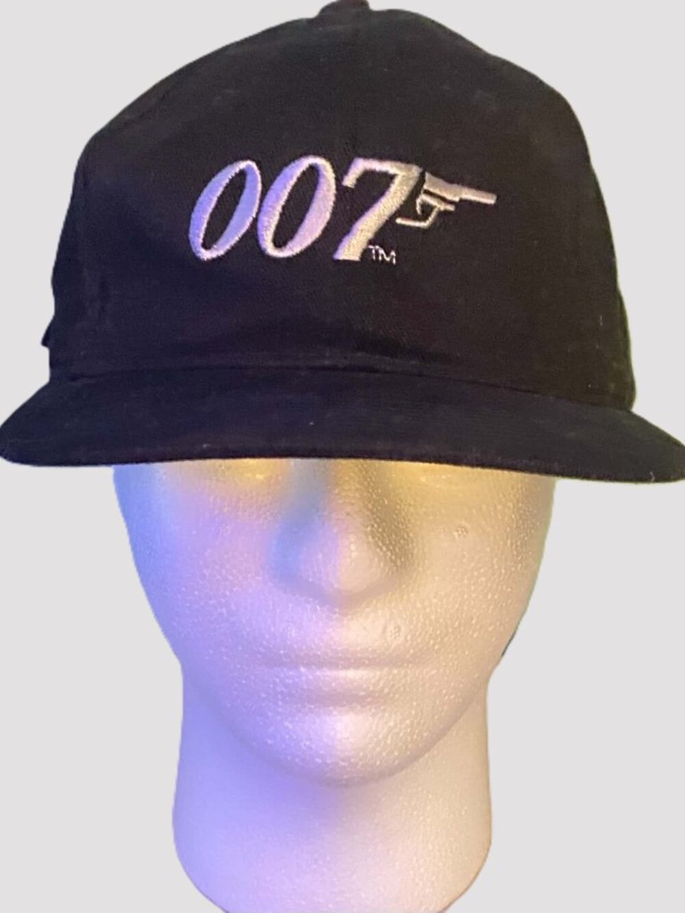 Vintage 1997 James Bond 007 Tomorrow Never Dies Black Strapback Hat Y2K